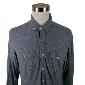 Jeremiah Mens Cotton Button Up Navy Shirt Large